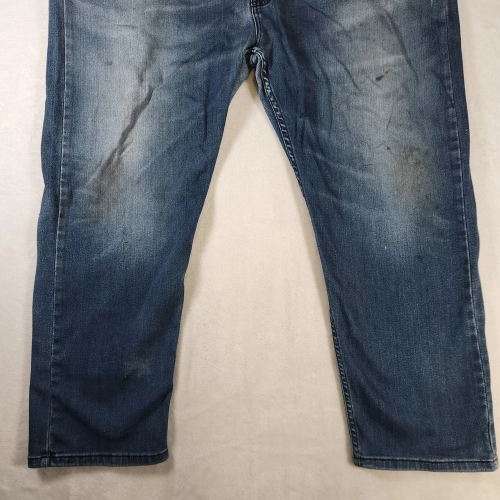 Levi's 502 Jeans Men's 46x30 Medium Wash Relaxed Taper Big Tall Distressed‎